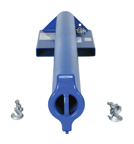 Centerline Dynamics Forklift Attachments Vestil Steel Economy Non Telescoping Lift Boom 11 In. Fork Pocket Center 4,000 Lb. Capacity Blue and Yellow LM-EBNT-4-11