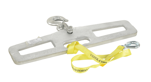 Centerline Dynamics Forklift Attachments Vestil Steel Fork Truck Hook Plate Rigid 4,000 Lb. Capacity Silver LM-HP4-R