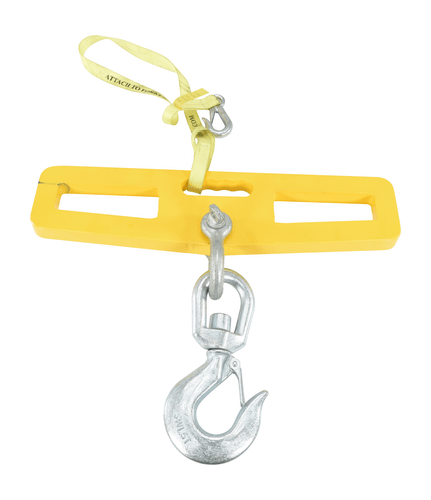 Centerline Dynamics Forklift Attachments Vestil Steel Fork Truck Hook Plate Swivel with Latch 10,000 Lb. Capacity Yellow LM-HP10-SL
