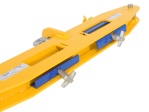 Centerline Dynamics Forklift Attachments Vestil Steel Forklift Lifting Beam 40 In. x 4-3/4 In. x 15 In. 10,000 Lb. Capacity Yellow FLB-D-10