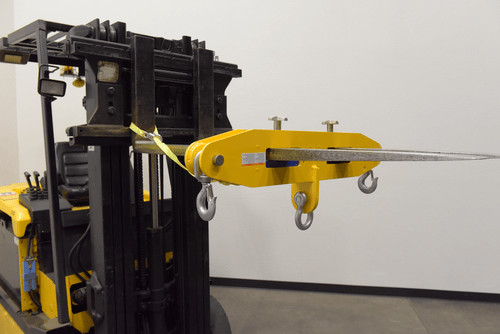 Centerline Dynamics Forklift Attachments Vestil Steel Forklift Lifting Beam 40 In. x 4-3/4 In. x 15 In. 10,000 Lb. Capacity Yellow FLB-D-10