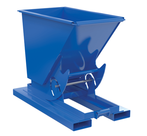 Centerline Dynamics Forklift Attachments Vestil Steel Heavy Duty No Bump & Dump Hopper 1/4 Cubic Yard 6000 Lb. Capacity Blue D-25-HD-NB