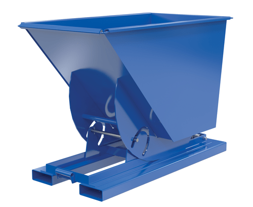 Centerline Dynamics Forklift Attachments Vestil Steel Heavy Duty No Bump & Dump Hopper 3/4 Cubic Yard 6000 Lb. Capacity Blue D-75-HD-NB