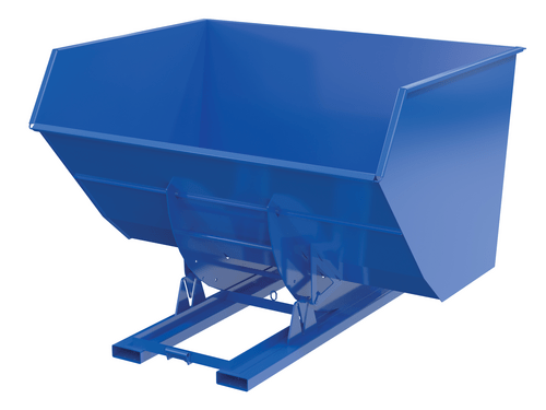Centerline Dynamics Forklift Attachments Vestil Steel Heavy Duty No Bump & Dump Hopper 5 Cubic Yard 6000 Lb. Capacity Blue D-500-HD-NB