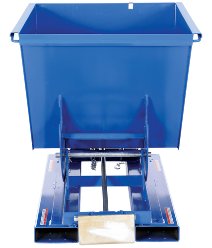 Centerline Dynamics Forklift Attachments Vestil Steel Heavy Duty Self Dumping Hopper 1/2 Cubic Yard 6000 Lb. Capacity Blue D-50-HD