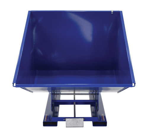 Centerline Dynamics Forklift Attachments Vestil Steel Heavy Duty Self Dumping Hopper 2 Cubic Yard 6000 Lb. Capacity Blue D-200-HD