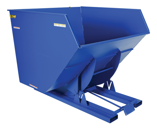 Centerline Dynamics Forklift Attachments Vestil Steel Heavy Duty Self Dumping Hopper 4 Cubic Yard 6000 Lb. Capacity Blue D-400-HD