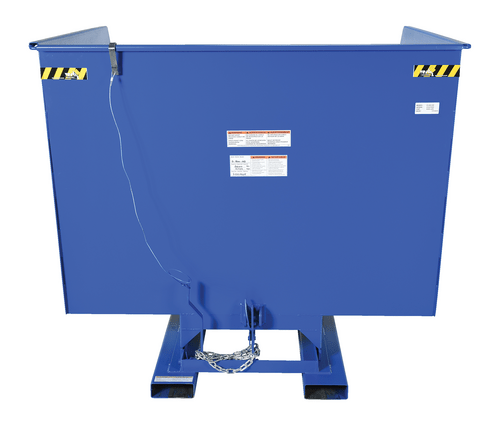Centerline Dynamics Forklift Attachments Vestil Steel Heavy Duty Self Dumping Hopper 4 Cubic Yard 6000 Lb. Capacity Blue D-400-HD