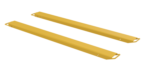 Centerline Dynamics Forklift Attachments Vestil Steel High Strength Fork Extensions 5 In. x 96 In. 4,000 Lb. Capacity Yellow FE-HS-5-96