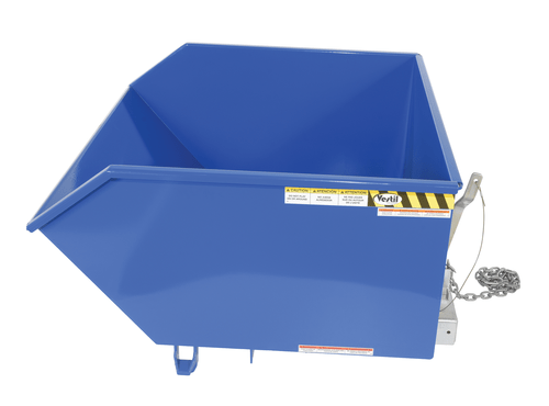 Centerline Dynamics Forklift Attachments Vestil Steel High Strength Low Profile Hopper 1 Cubic Yard 6000 Lb. Capacity Blue H-100-HS