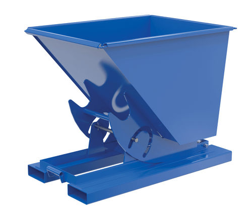 Centerline Dynamics Forklift Attachments Vestil Steel Light Duty No Bump & Dump Hopper 1/2 Cubic Yard 2000 Lb. Capacity Blue D-50-LD-NB