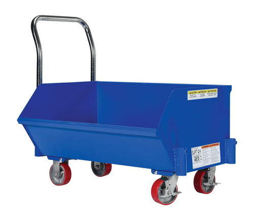 Centerline Dynamics Forklift Attachments Vestil Steel Low Profile Hopper 1/4 Cubic Yard 1,000 Lb. Capacity Blue SLPT-24