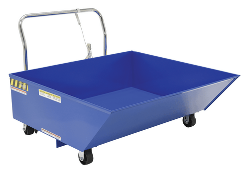 Centerline Dynamics Forklift Attachments Vestil Steel Low Profile Parts Hopper 1/2 Cubic Yd. 2000 Lb. Capacity Blue HOP-LP