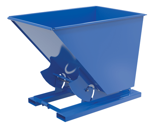 Centerline Dynamics Forklift Attachments Vestil Steel Medium Duty No Bump & Dump Hopper 1-1/2 Cubic Yard 4000 Lb. Capacity Blue D-150-MD-NB