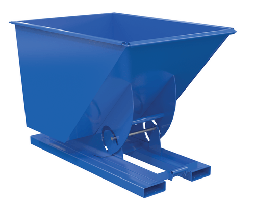 Centerline Dynamics Forklift Attachments Vestil Steel Medium Duty No Bump & Dump Hopper 1 Cubic Yard 4000 Lb. Capacity Blue D-100-MD-NB
