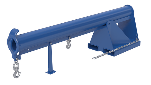 Centerline Dynamics Forklift Attachments Vestil Steel Non Telescoping Lift Boom 11 In. Fork Pocket Center 4,000 Lb. Capacity Blue and Yellow LM-1NT-4-11