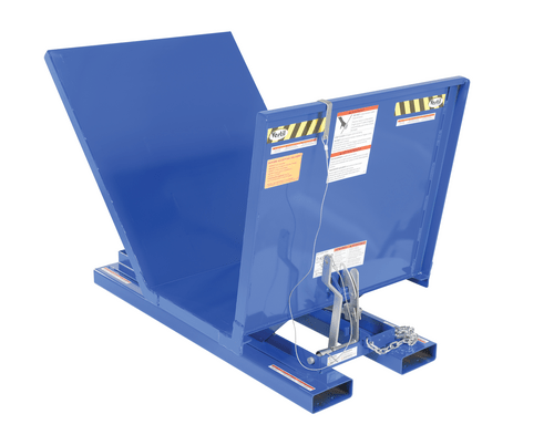 Centerline Dynamics Forklift Attachments Vestil Steel Open Sided Hopper 61-1/16 In. x 38-13/16 In. x 42-11/16 In. 2000 Capacity Blue D-NS-100-LD