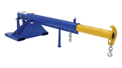 Centerline Dynamics Forklift Attachments Vestil Steel Orbit Telescoping Lift Boom 30 In. Fork Pocket Center 4,000 Lb. Capacity Blue LM-OBT-4-30
