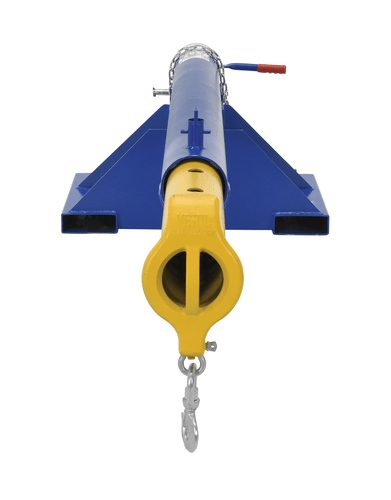 Centerline Dynamics Forklift Attachments Vestil Steel Orbit Telescoping Lift Boom 30 In. Fork Pocket Center 4,000 Lb. Capacity Blue LM-OBT-4-30