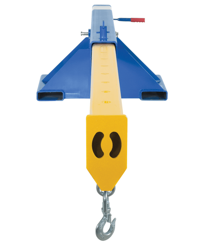 Centerline Dynamics Forklift Attachments Vestil Steel Orbit Telescoping Lift Boom 30 In. Fork Pocket Center 8,000 Lb. Capacity Blue LM-OBT-8-30