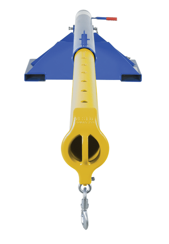 Centerline Dynamics Forklift Attachments Vestil Steel Orbit Telescoping Lift Boom 36 In. Fork Pocket Center 4,000 Lb. Capacity Blue LM-OBT-4-36