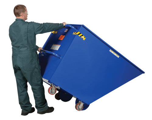 Centerline Dynamics Forklift Attachments Vestil Steel Portable Dump Truck 1-1/2 Cubic Yard 40 Cubic Yard 2,000 Lb. Capacity Blue SPTT-15