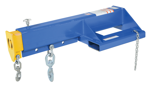 Centerline Dynamics Forklift Attachments Vestil Steel Shorty Telescoping Lift Boom 24 In. Fork Pocket Center 8,000 Lb. Capacity Blue LMS-EBT-46-8
