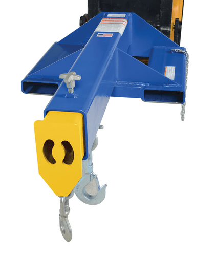 Centerline Dynamics Forklift Attachments Vestil Steel Shorty Telescoping Lift Boom 24 In. Fork Pocket Center 8,000 Lb. Capacity Blue LMS-EBT-46-8