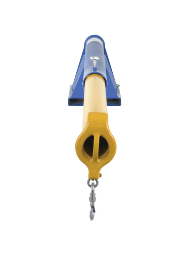 Centerline Dynamics Forklift Attachments Vestil Steel Telescoping Lift Boom 11 In. Fork Pocket Center 4,000 Lb. Capacity Blue and Yellow LM-1T-4-11