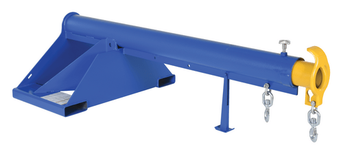 Centerline Dynamics Forklift Attachments Vestil Steel Telescoping Lift Boom 36 In. Fork Pocket Center 4,000 Lb. Capacity Blue and Yellow LM-1T-4-36