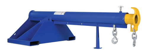 Centerline Dynamics Forklift Attachments Vestil Steel Telescoping Lift Boom 36 In. Fork Pocket Center 6,000 Lb. Capacity Blue and Yellow LM-1T-6-36