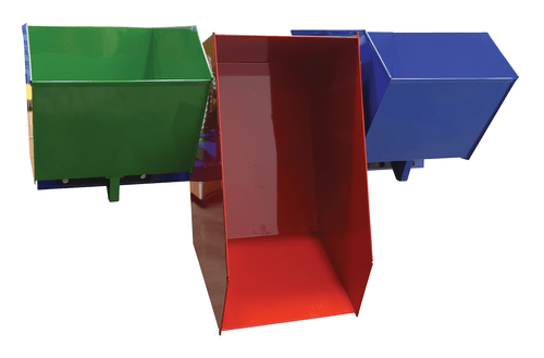 Centerline Dynamics Forklift Attachments Vestil Steel Triple Bin Recycling Hopper 2000 Lb. Capacity ENVIR-BIN