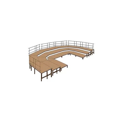 Centerline Dynamics Furniture & Decor 48"W Hardboard Stage Configuration w/9 Stage Units, 12 Pie Units & Guard Rails