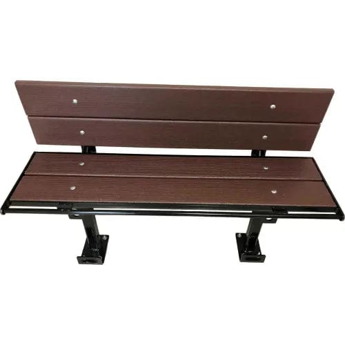 Centerline Dynamics Furniture & Decor 5-ft.Composite Lumber Seating with Steel Frame, With Backrest - Chocolate Brown