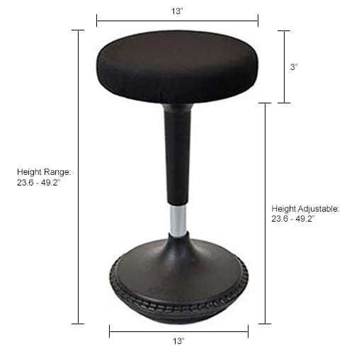 Centerline Dynamics Furniture & Decor Adjustable Height Wobble Stool Swivel Chair - Black