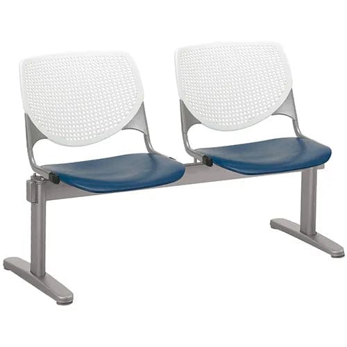 Centerline Dynamics Furniture & Decor Beam Seating Guest Chairs - 2 Seater - White/Navy