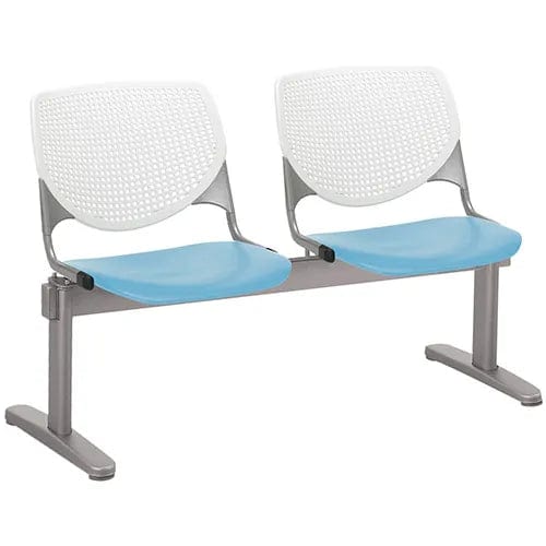 Centerline Dynamics Furniture & Decor Beam Seating Guest Chairs - 2 Seater - White/Sky Blue