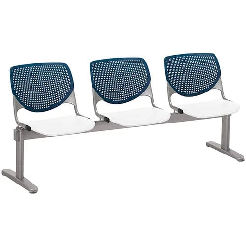 Centerline Dynamics Furniture & Decor Beam Seating Guest Chairs - 3 Seater - Navy/White