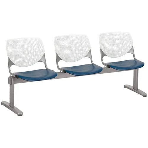 Centerline Dynamics Furniture & Decor Beam Seating Guest Chairs - 3 Seater - White/Navy