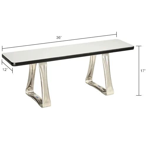 Centerline Dynamics Furniture & Decor Locker Room Bench, Laminate w/ Steel Trapezoid Legs, 36"W x 12"D x 17"H