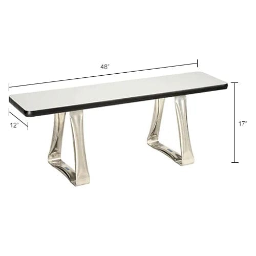 Centerline Dynamics Furniture & Decor Locker Room Bench, Laminate w/ Steel Trapezoid Legs, 48"W x 12"D x 17"H