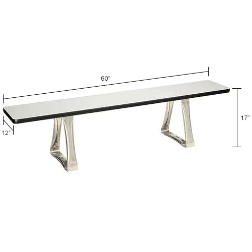 Centerline Dynamics Furniture & Decor Locker Room Bench, Laminate w/ Steel Trapezoid Legs, 60"W x 12"D x 17"H