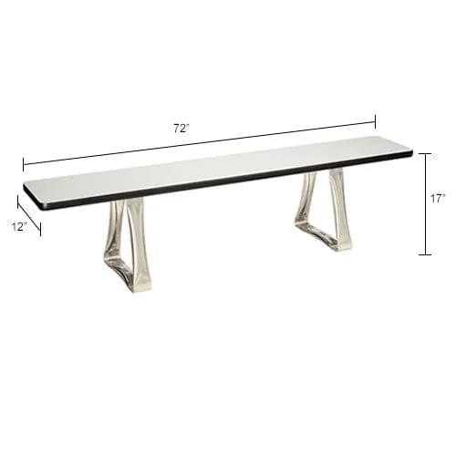 Centerline Dynamics Furniture & Decor Locker Room Bench, Laminate w/ Steel Trapezoid Legs, 72"W x 12"D x 17"H