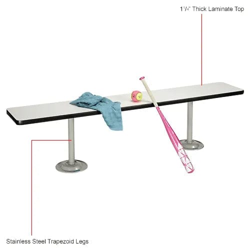 Centerline Dynamics Furniture & Decor Locker Room Bench, Laminate w/ Steel Trapezoid Legs, 72"W x 12"D x 17"H