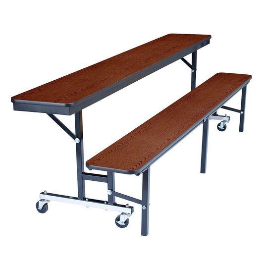 Centerline Dynamics Furniture & Decor Mobile Convertible Bench Unit, Particleboard, 84"Lx29"W, Walnut