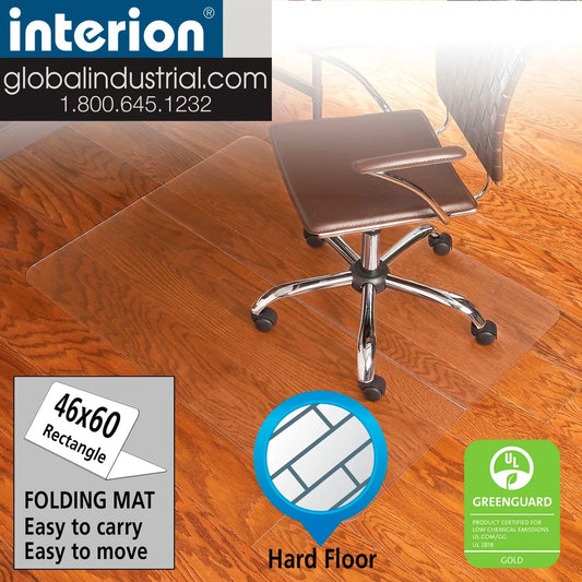 Centerline Dynamics Furniture & Decor Office Chair Mat for Hard Floor - 46"W x 60"L - Straight Edge