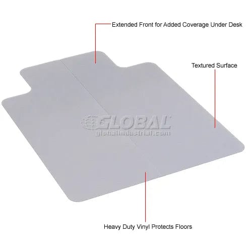 Centerline Dynamics Furniture & Decor Office Chair Mat for Hard Floor - 46"W x 60"L with 25" x 12" Lip - Straight Edge