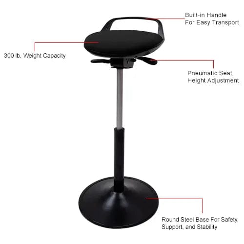 Sit-Stand Service Desk Perch Stool with Handle, 22