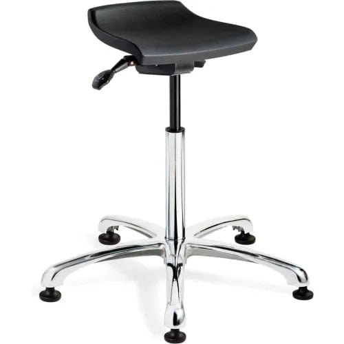 Centerline Dynamics Furniture & Decor Sit Stand Stool D3555 - Polyurethane - Black with Aluminum Base