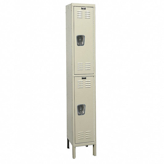 Centerline Dynamics Galvanite™ Rust Resistant Lockers Assembled Hallowell Galvanite Locker, 12"W x 12"D x 78"H, 729 Tan, Double Tier, 1-Wide